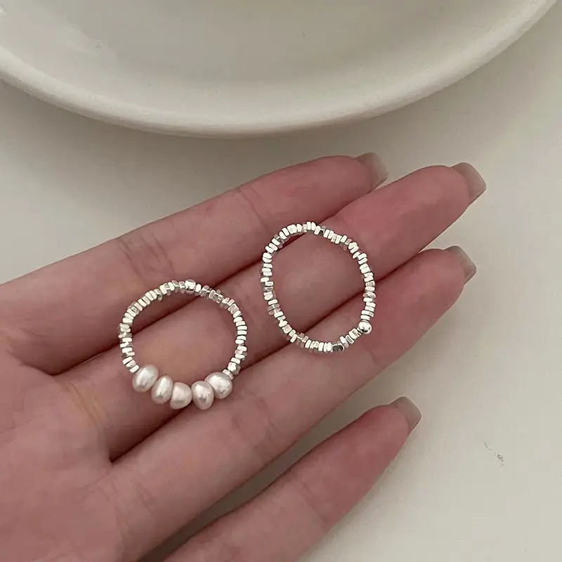 S925 Sterling Silver Pearl Ring Red Book All Match — feature 10