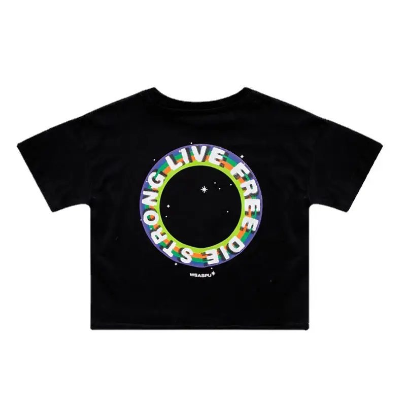 100% Cotton Baby Ring Print T-Shirt White Black Striped Shorts - Image 7