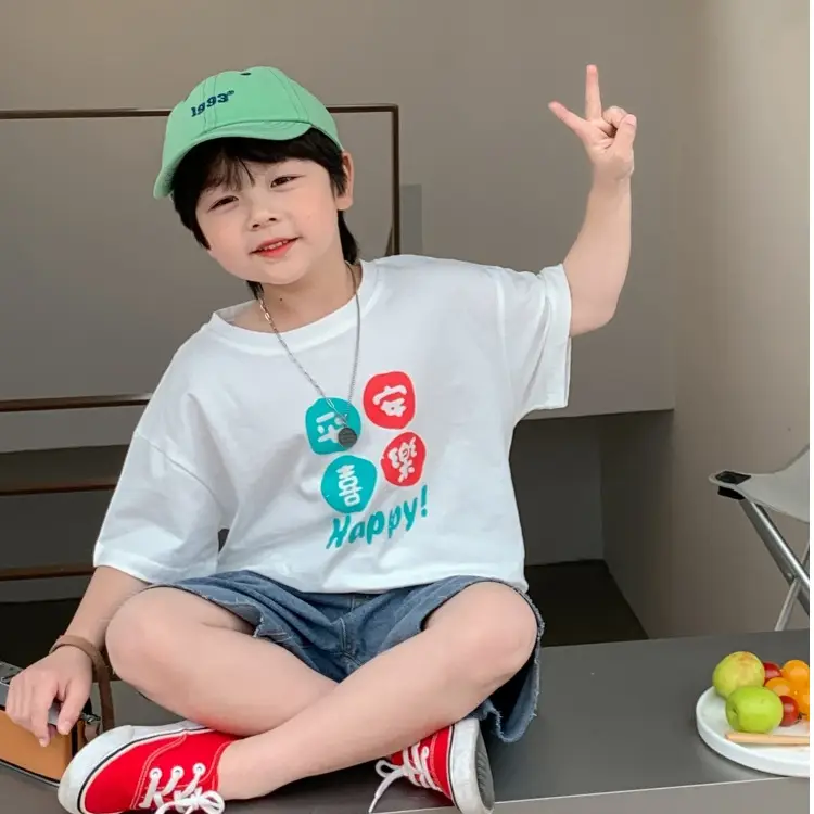 Summer Kids T-Shirt Pure Cotton Boys Girls Half Sleeve 2025 - Image 2