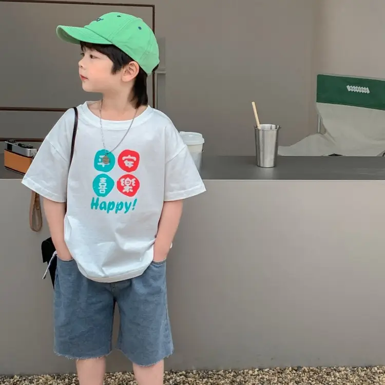 Summer Kids T-Shirt Pure Cotton Boys Girls Half Sleeve 2025 - Image 3