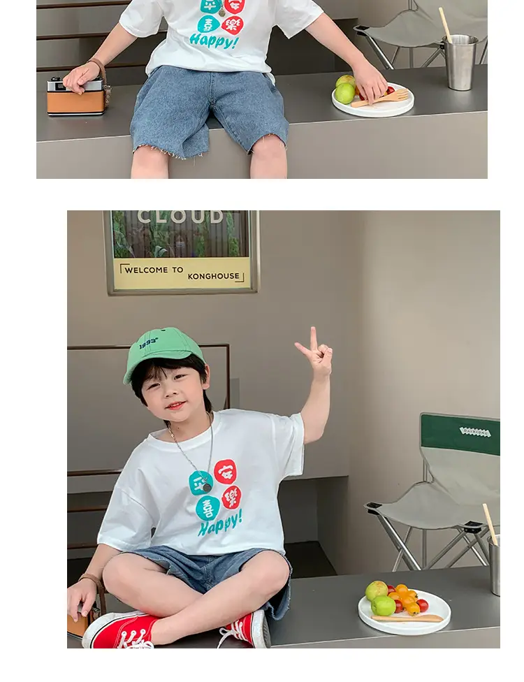 Summer Kids T-Shirt Pure Cotton Boys Girls Half Sleeve 2025 — feature 11