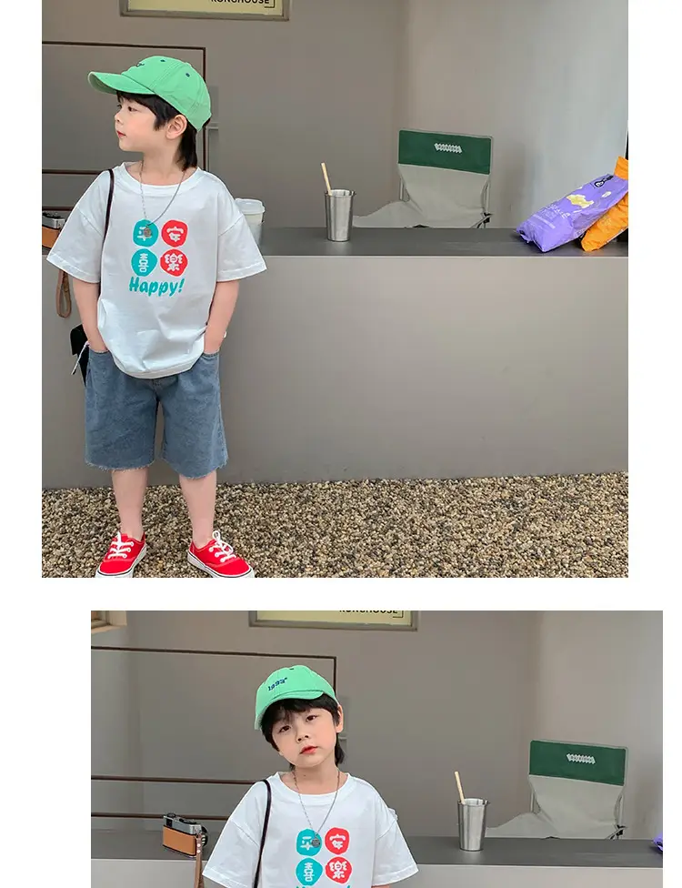 Summer Kids T-Shirt Pure Cotton Boys Girls Half Sleeve 2025 — feature 2