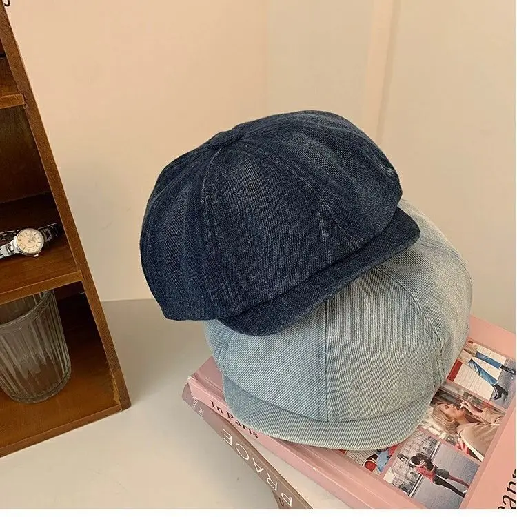 Blue Japanese Style Peaked Denim Cap for Women & Men - Image 7