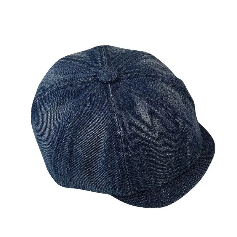 Blue Japanese Style Peaked Denim Cap for Women & Men - Image 8
