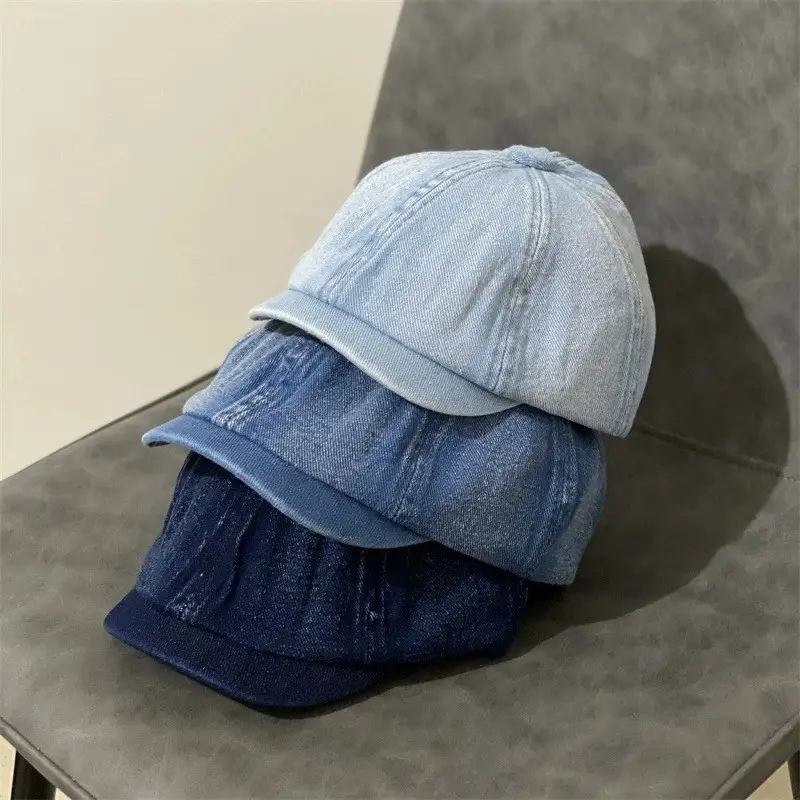 Blue Japanese Style Peaked Denim Cap for Women & Men — feature 10