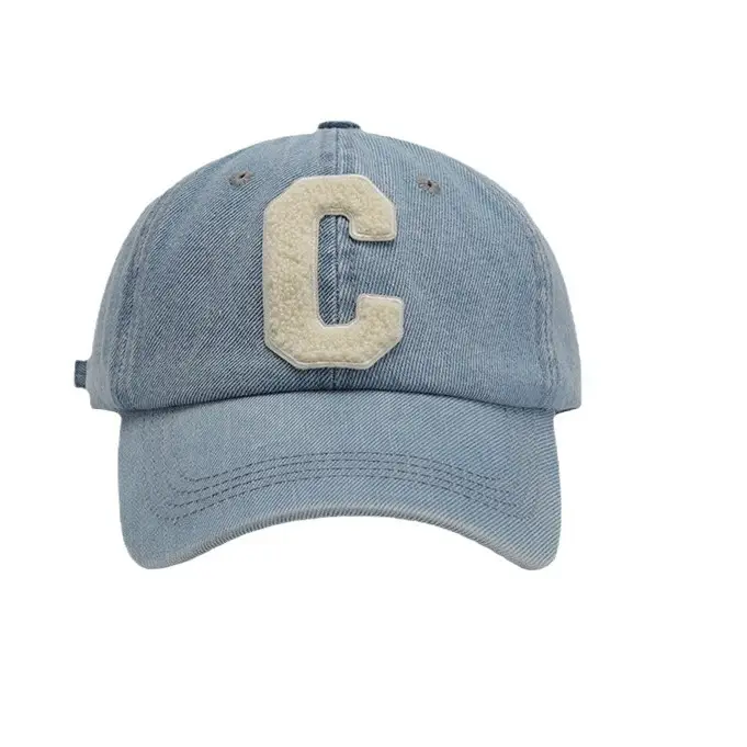 Women C Letter Denim Baseball Cap Sunshade Cap - Image 8