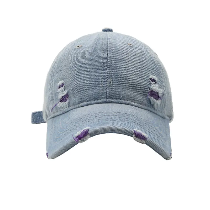 Women's American Street Ripped Denim Cap Blue - Image 11