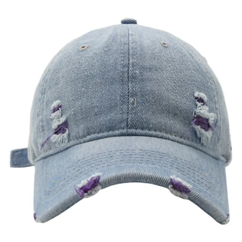 Women's American Street Ripped Denim Cap Blue