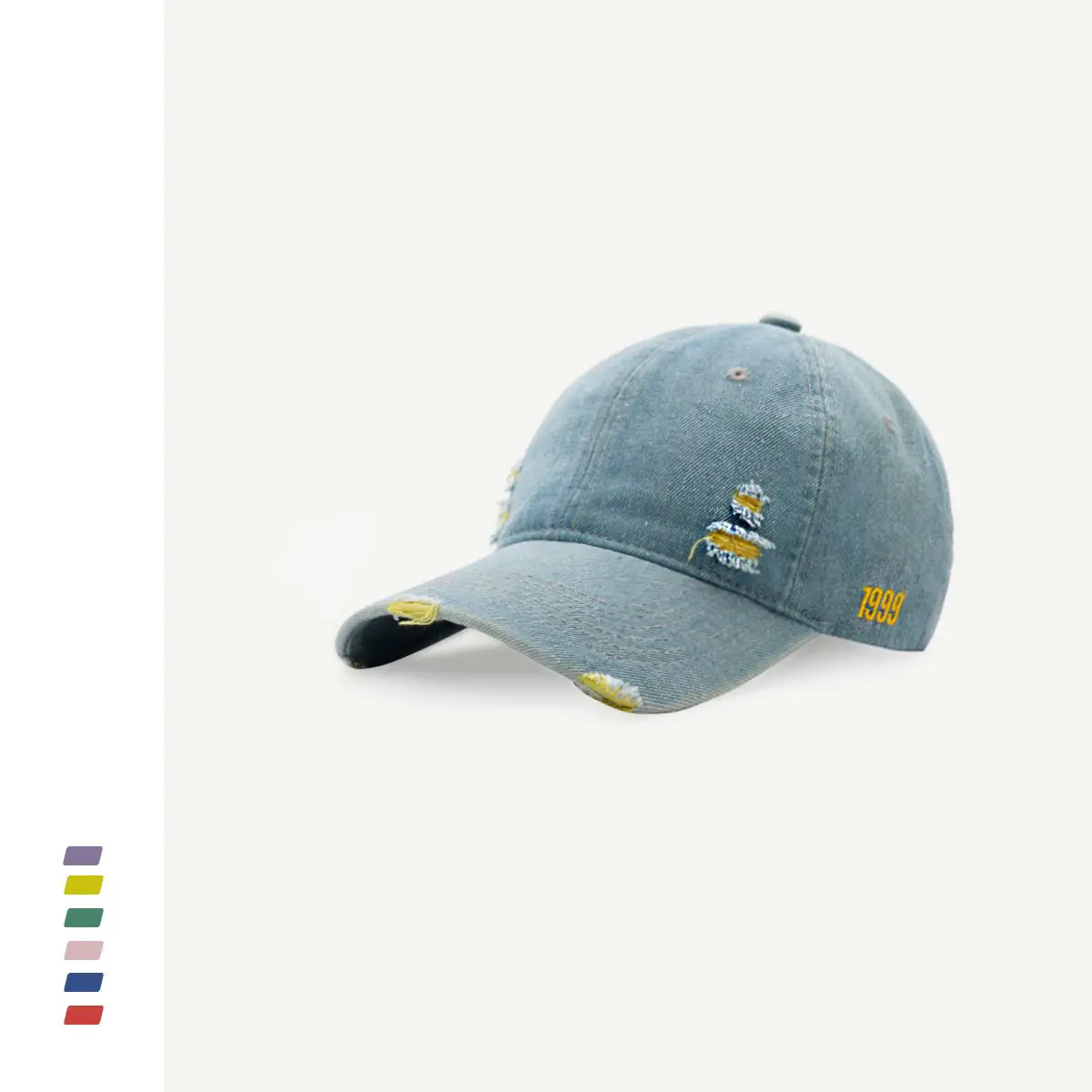 Women's American Street Ripped Denim Cap Blue - Image 2