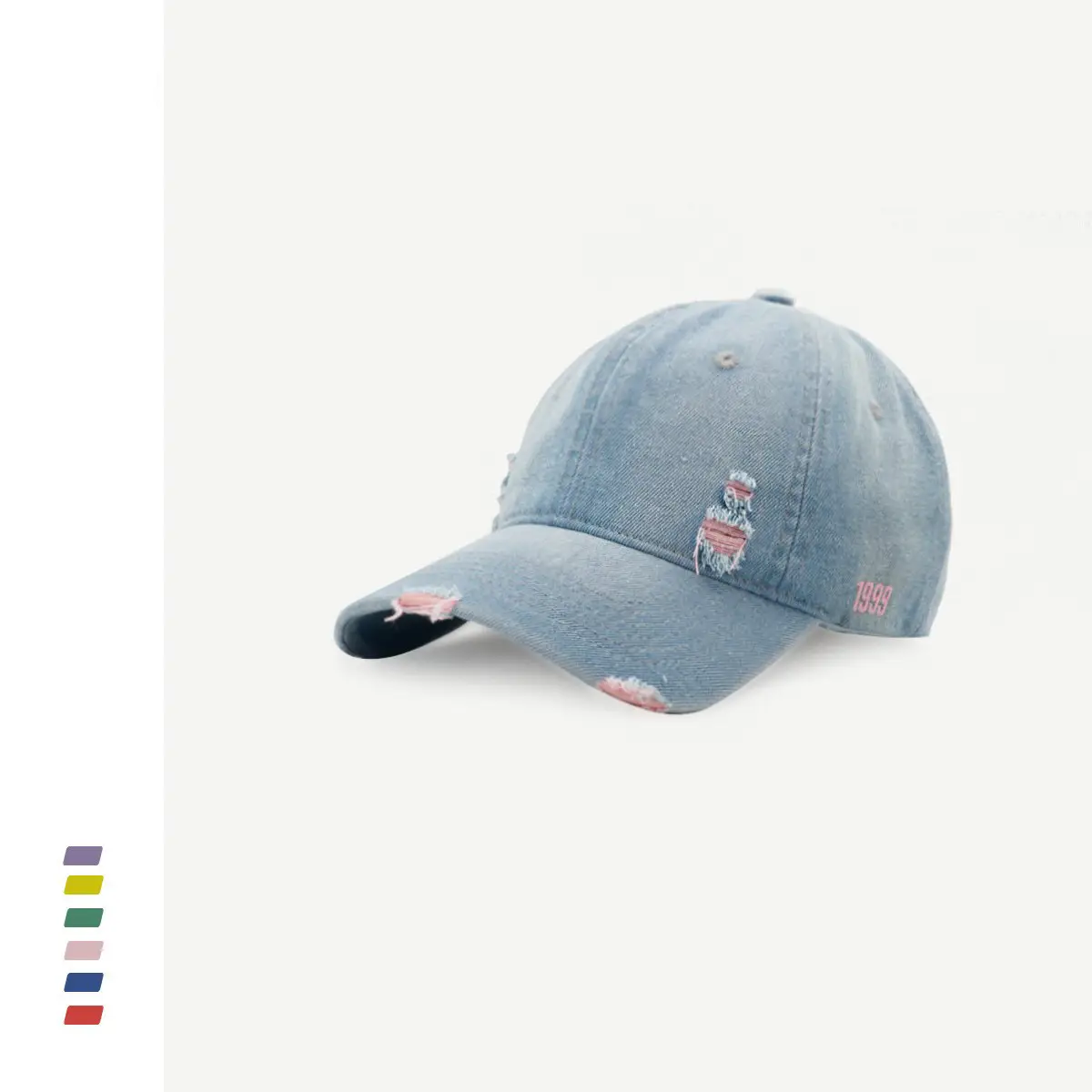 Women's American Street Ripped Denim Cap Blue - Image 6