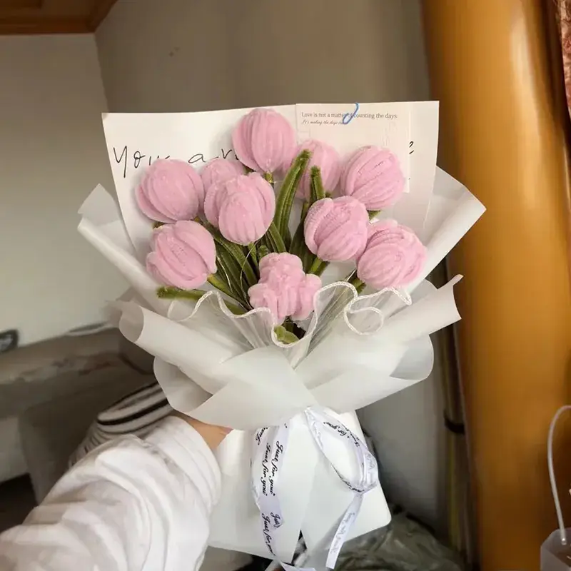 Pink Twist Rose Bouquet with DIY Packaging - Image 22