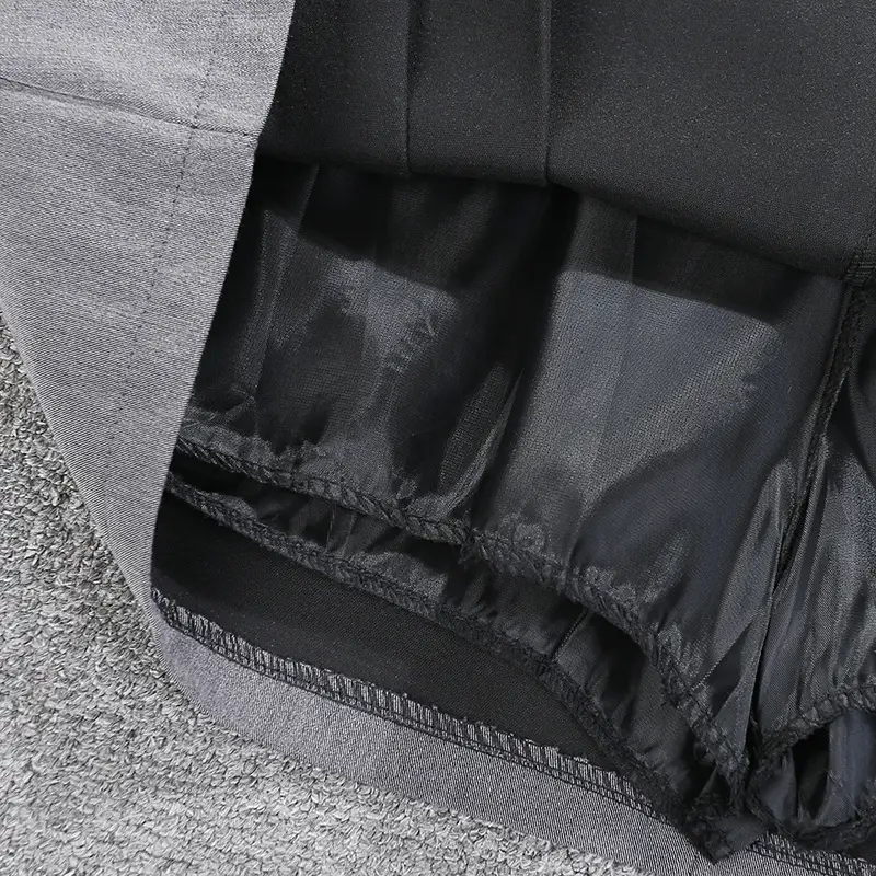 Women Grey Pleated Skirt with Belt — feature 7