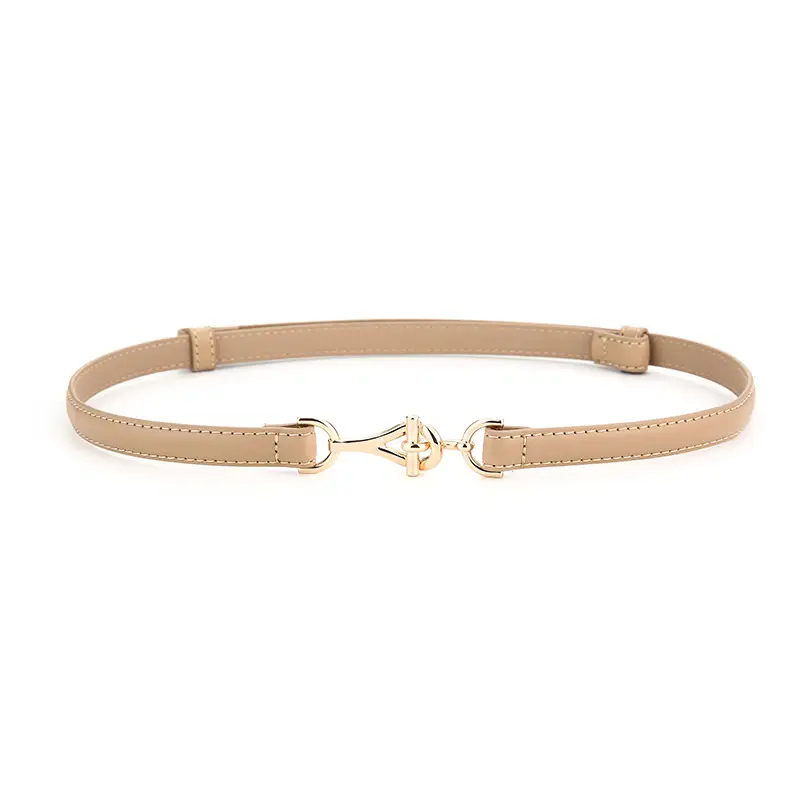 Women's Genuine Leather Belt with Gold Clasp - Image 9