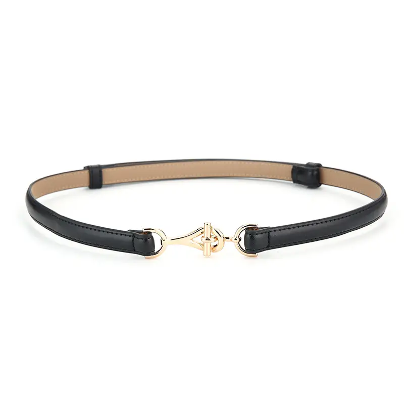 Women's Genuine Leather Belt with Gold Clasp - Image 11