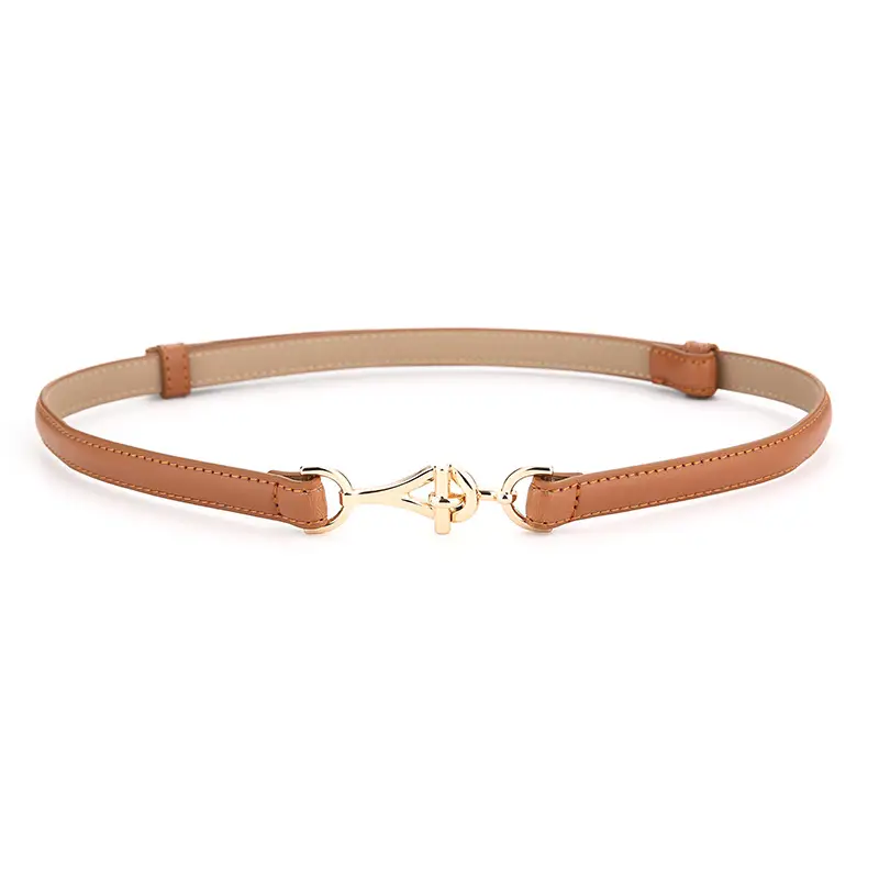 Women's Genuine Leather Belt with Gold Clasp - Image 2