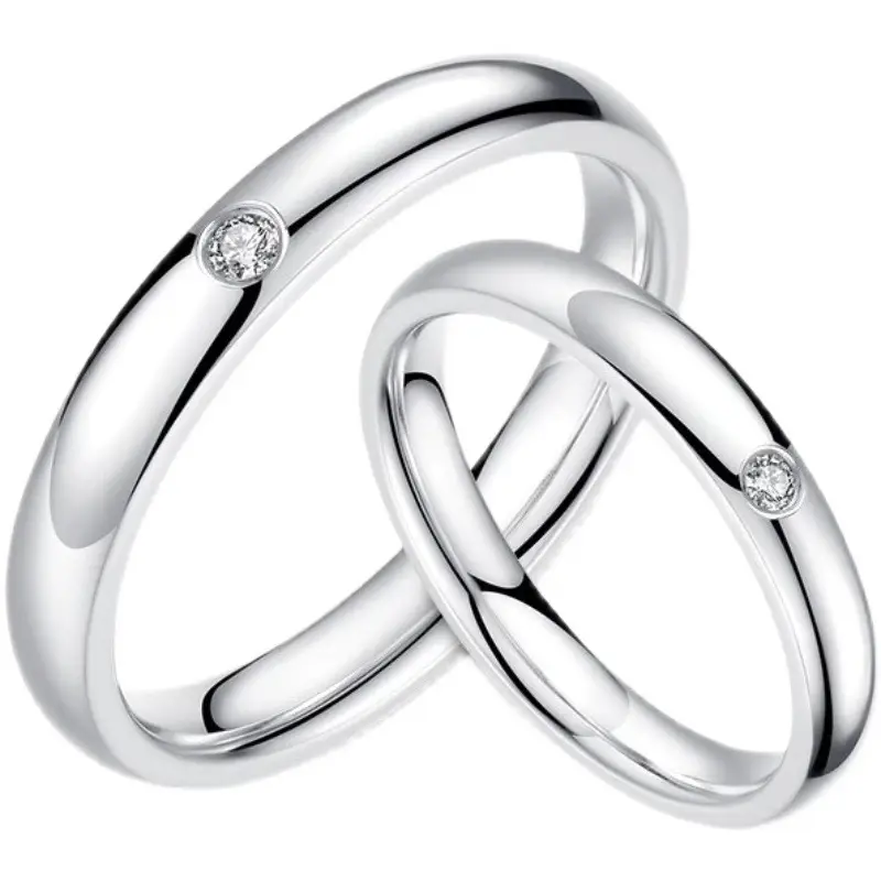 Platinum Adjustable Couple Ring with Moissanite Diamonds - Image 18