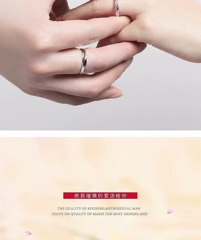 Platinum Adjustable Couple Ring with Moissanite Diamonds — feature 18