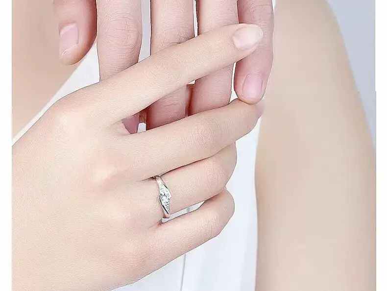 Platinum Adjustable Couple Ring with Moissanite Diamonds — feature 26
