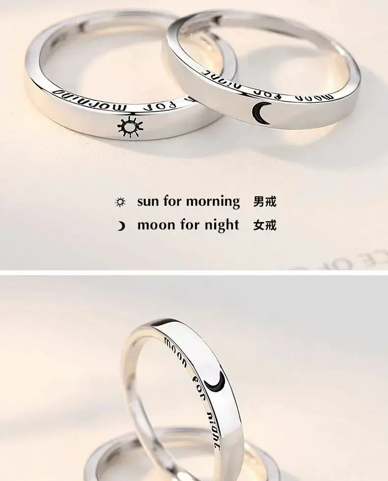 Platinum Adjustable Couple Ring with Moissanite Diamonds — feature 62