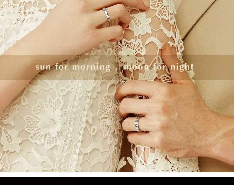 Platinum Adjustable Couple Ring with Moissanite Diamonds — feature 65