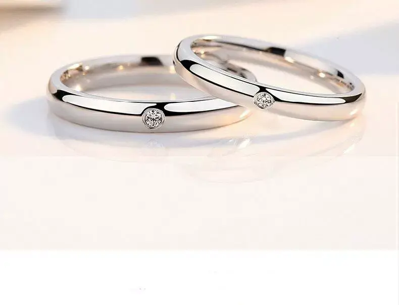 Platinum Adjustable Couple Ring with Moissanite Diamonds — feature 7