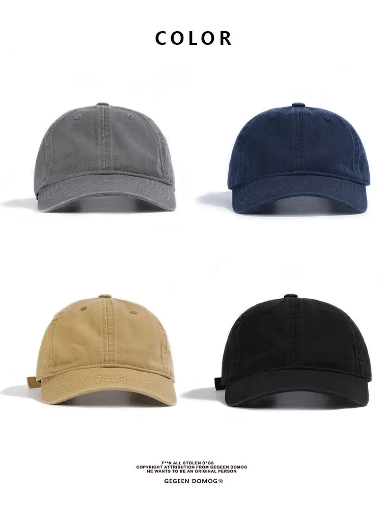 Men Blue Washable Baseball Cap Solid Color — feature 10