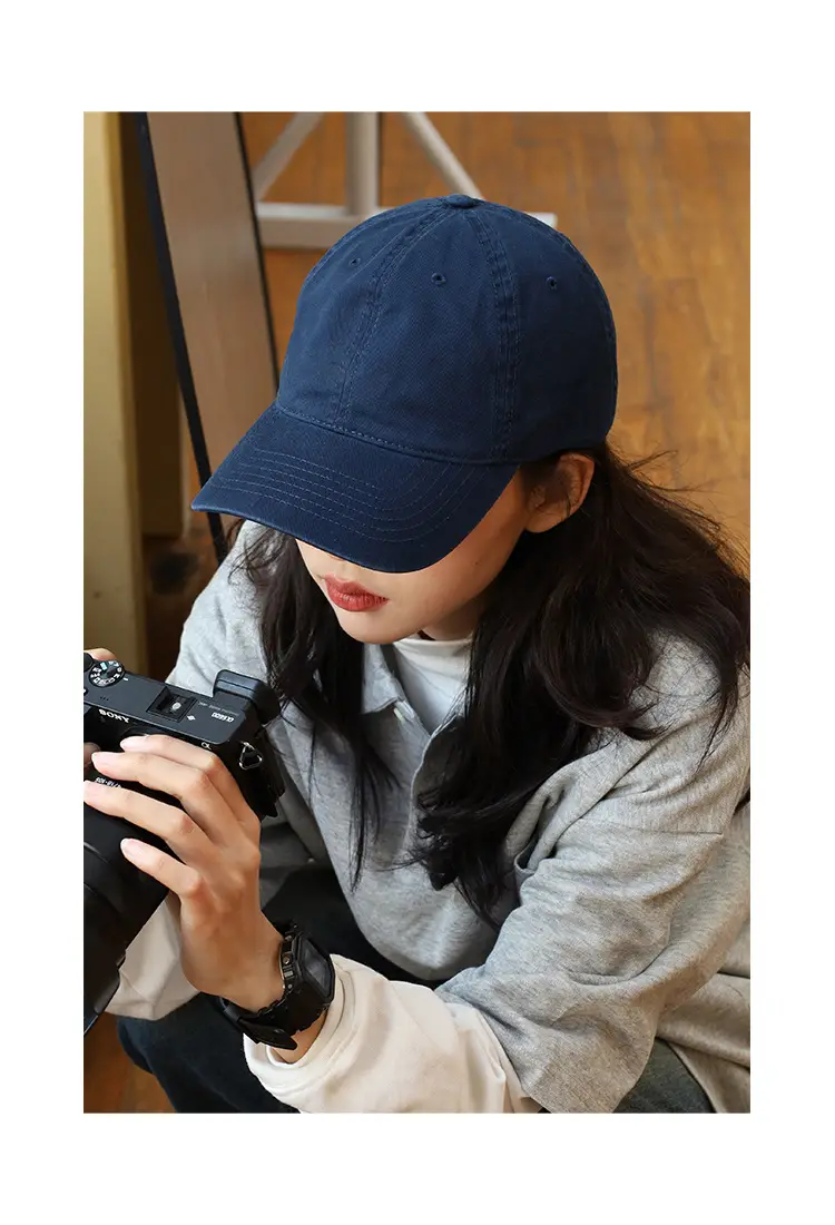 Men Blue Washable Baseball Cap Solid Color — feature 2