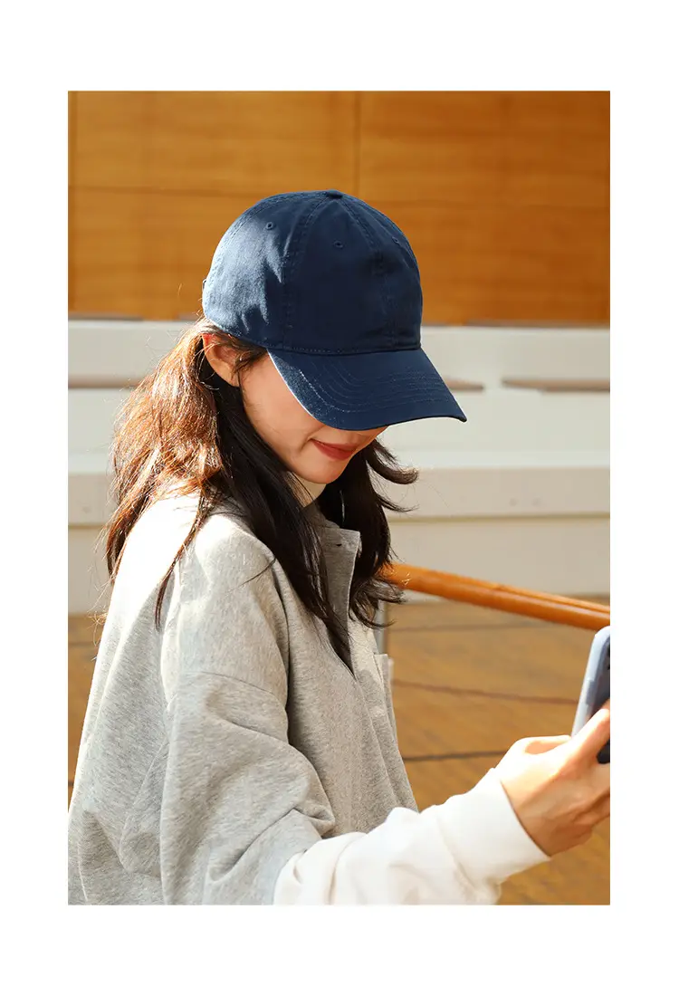 Men Blue Washable Baseball Cap Solid Color — feature 3