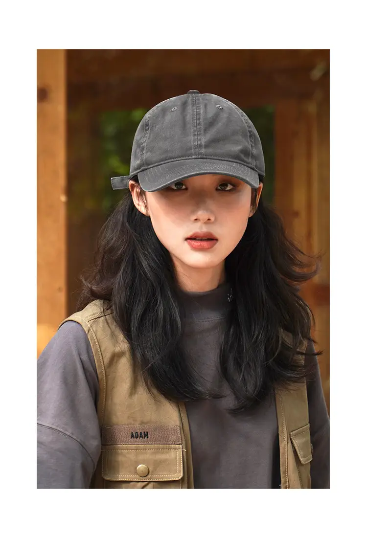 Men Blue Washable Baseball Cap Solid Color — feature 5