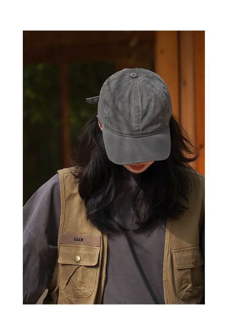 Men Blue Washable Baseball Cap Solid Color — feature 6