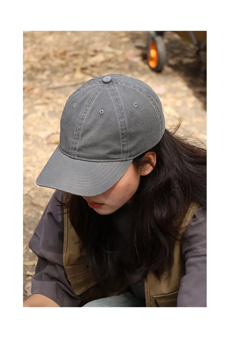 Men Blue Washable Baseball Cap Solid Color — feature 8