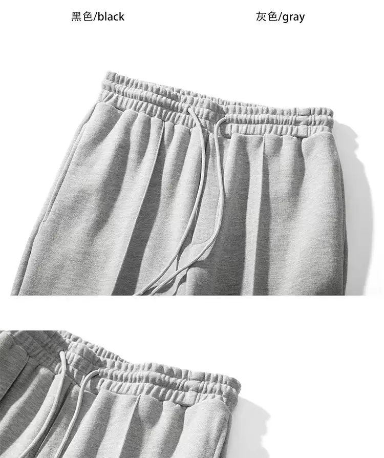 Men's Grey Straight Wide Leg Sweatpants Spring Autumn Casual Pants — feature 28