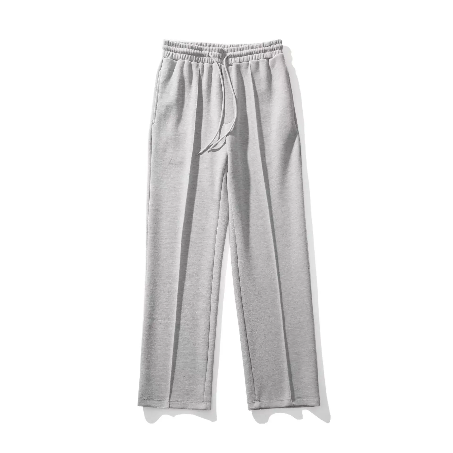 Men's Grey Straight Wide Leg Sweatpants Spring Autumn Casual Pants — feature 31