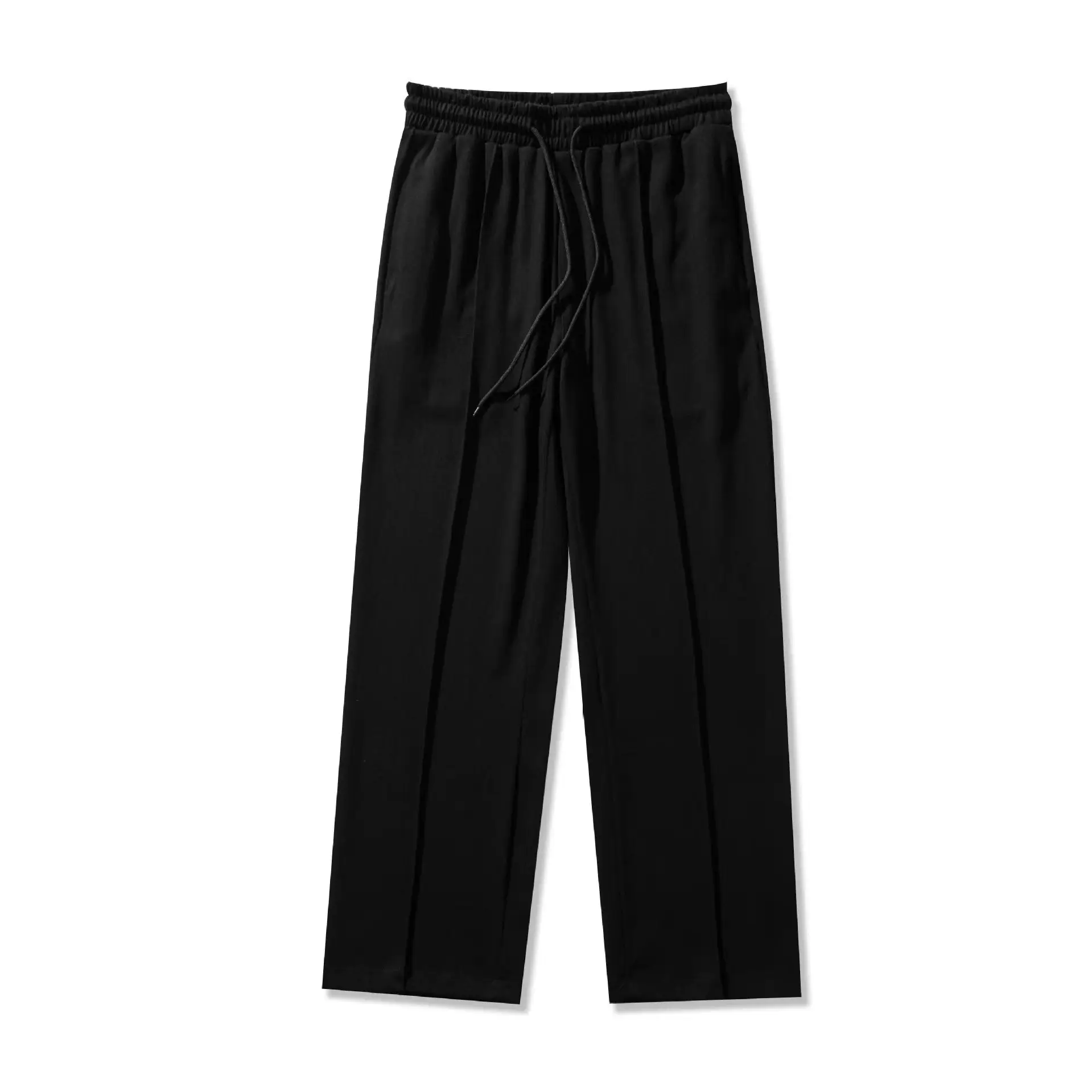 Men's Grey Straight Wide Leg Sweatpants Spring Autumn Casual Pants