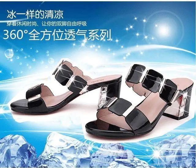 2023 Black Korean Style Mid-Heel Sandals for Women — feature 1