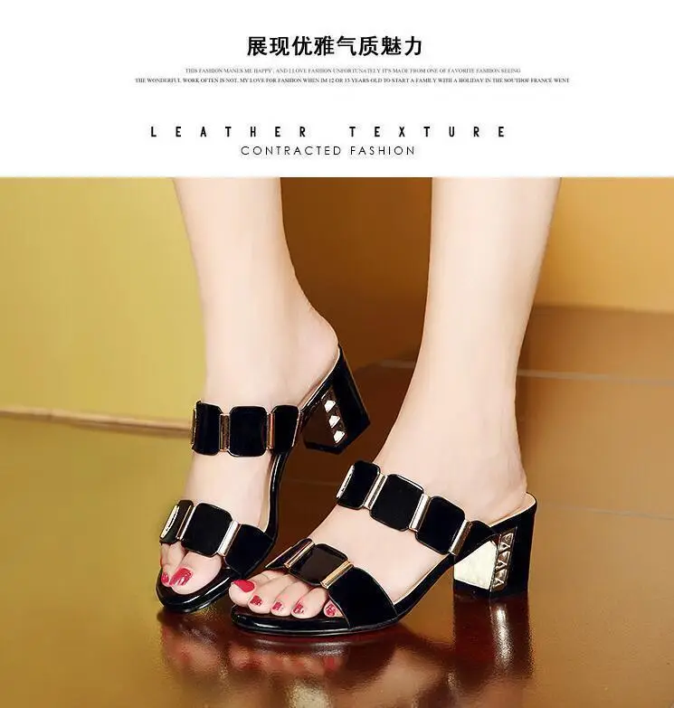 2023 Black Korean Style Mid-Heel Sandals for Women — feature 10