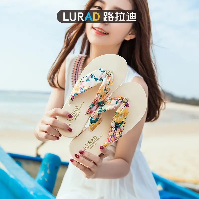 Lulady Tropical Floral Platform Sandals Mid-Heel