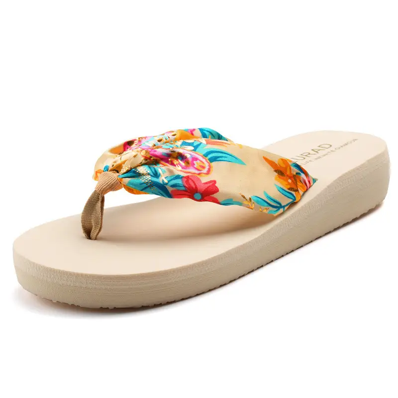 Lulady Tropical Floral Platform Sandals Mid-Heel