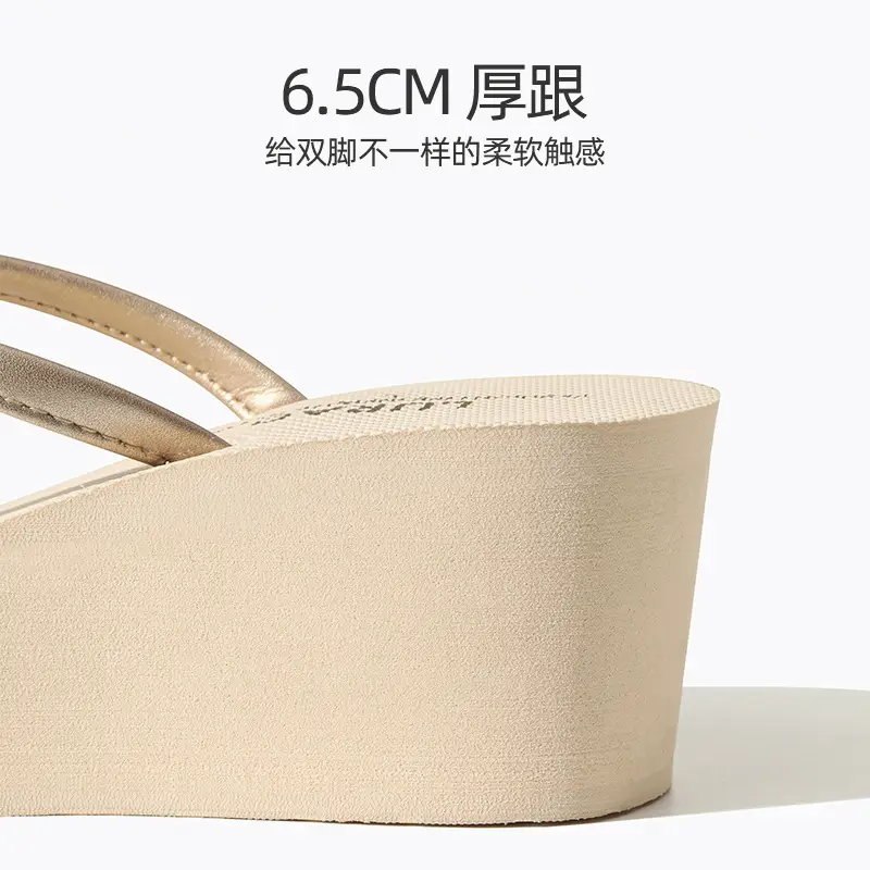 Korean Style Women's High Heel Flip Flops Summer