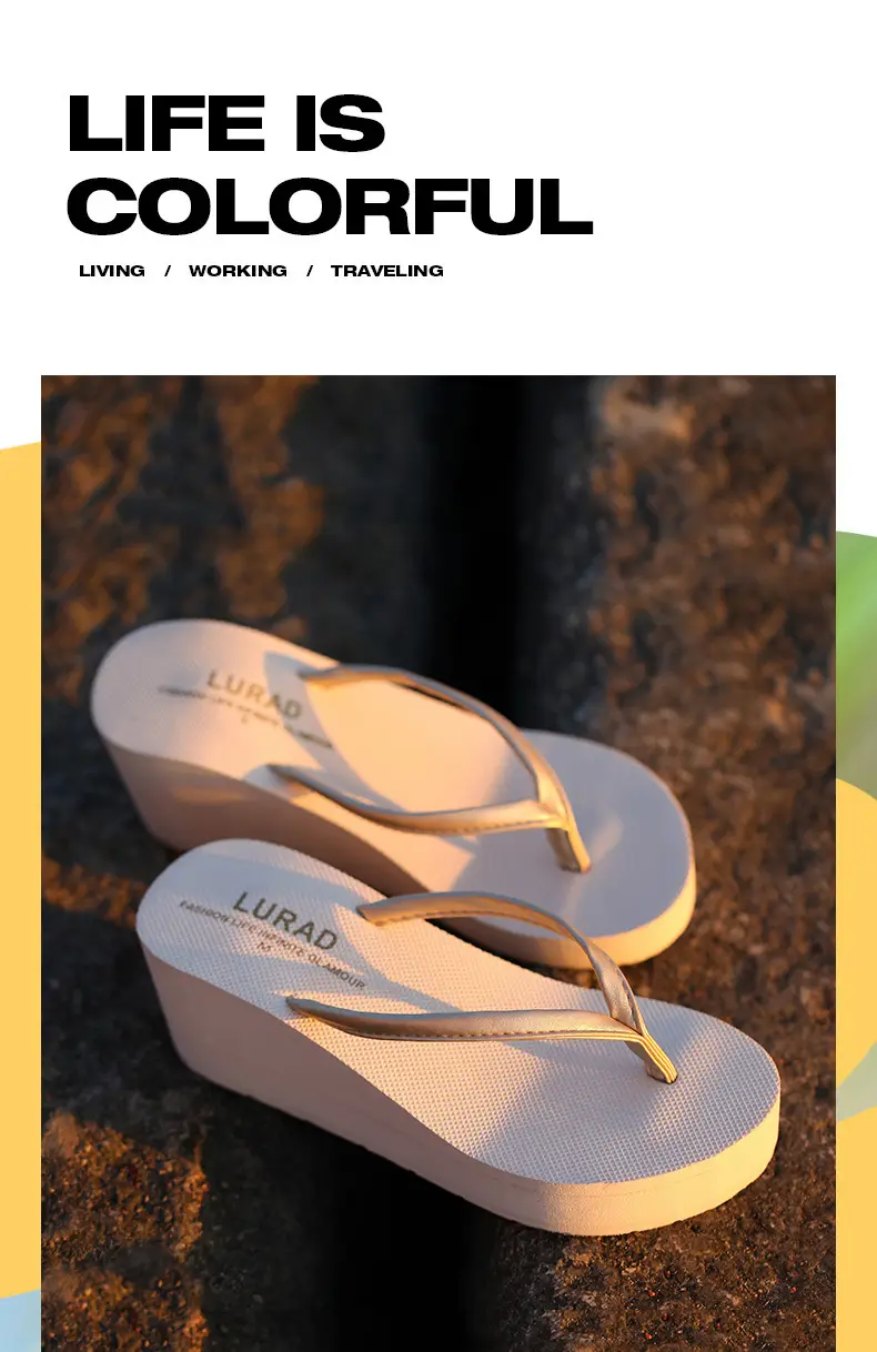Korean Style Women's High Heel Flip Flops Summer — feature 2