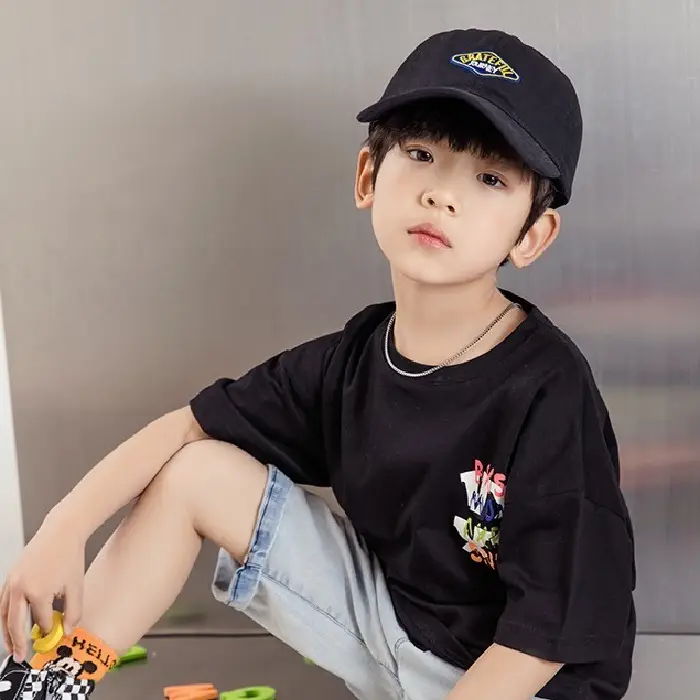 Kids Korean Style Cotton T-Shirt Big Back Print