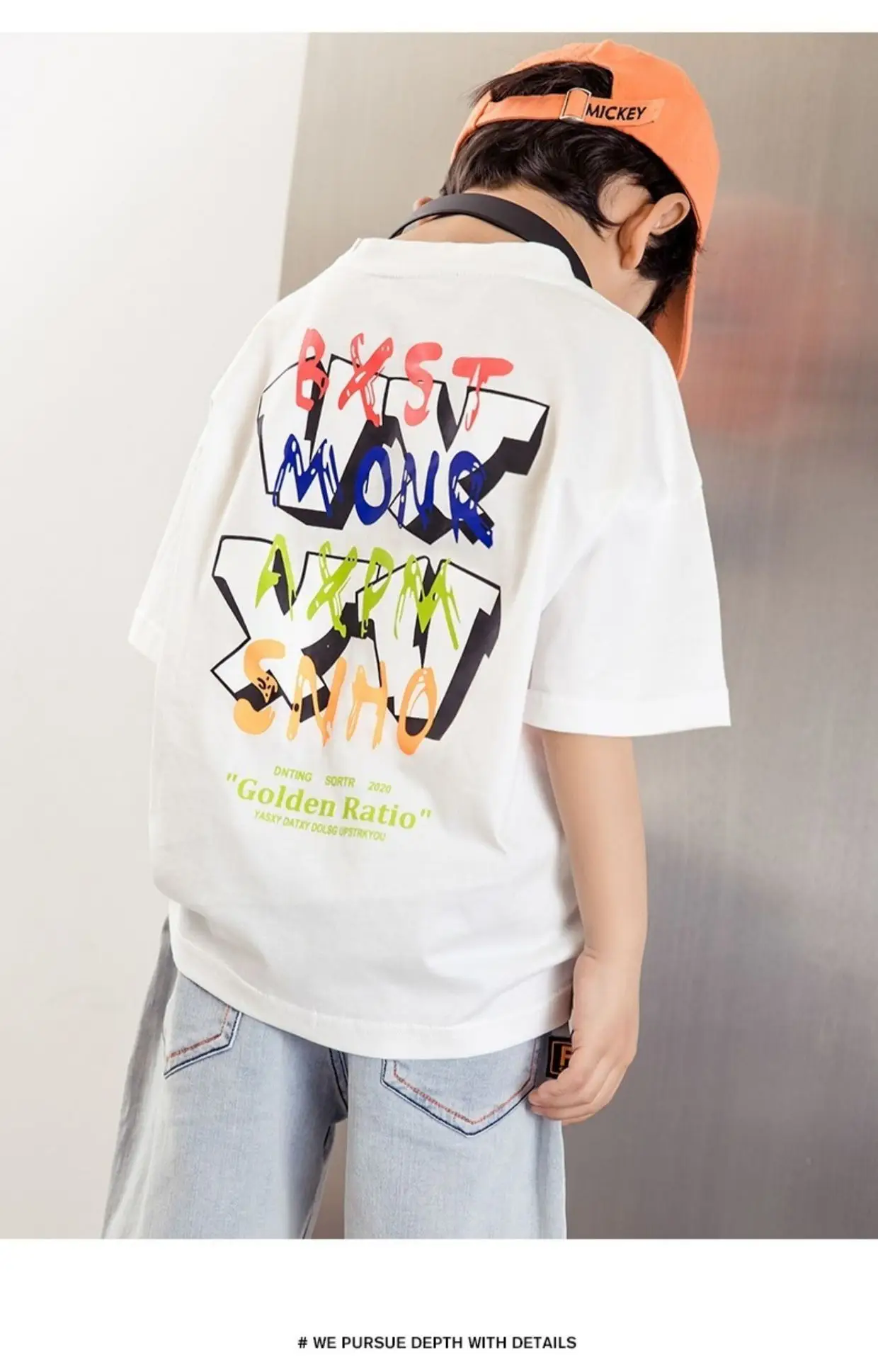 Kids Korean Style Cotton T-Shirt Big Back Print — feature 2