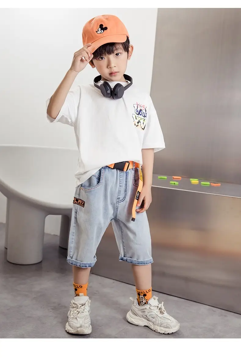 Kids Korean Style Cotton T-Shirt Big Back Print — feature 4