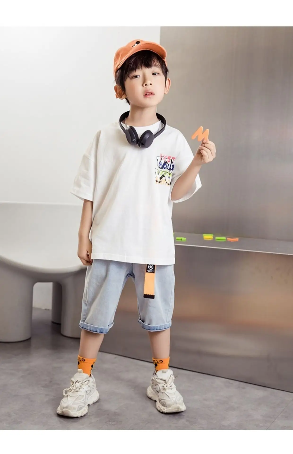 Kids Korean Style Cotton T-Shirt Big Back Print — feature 5