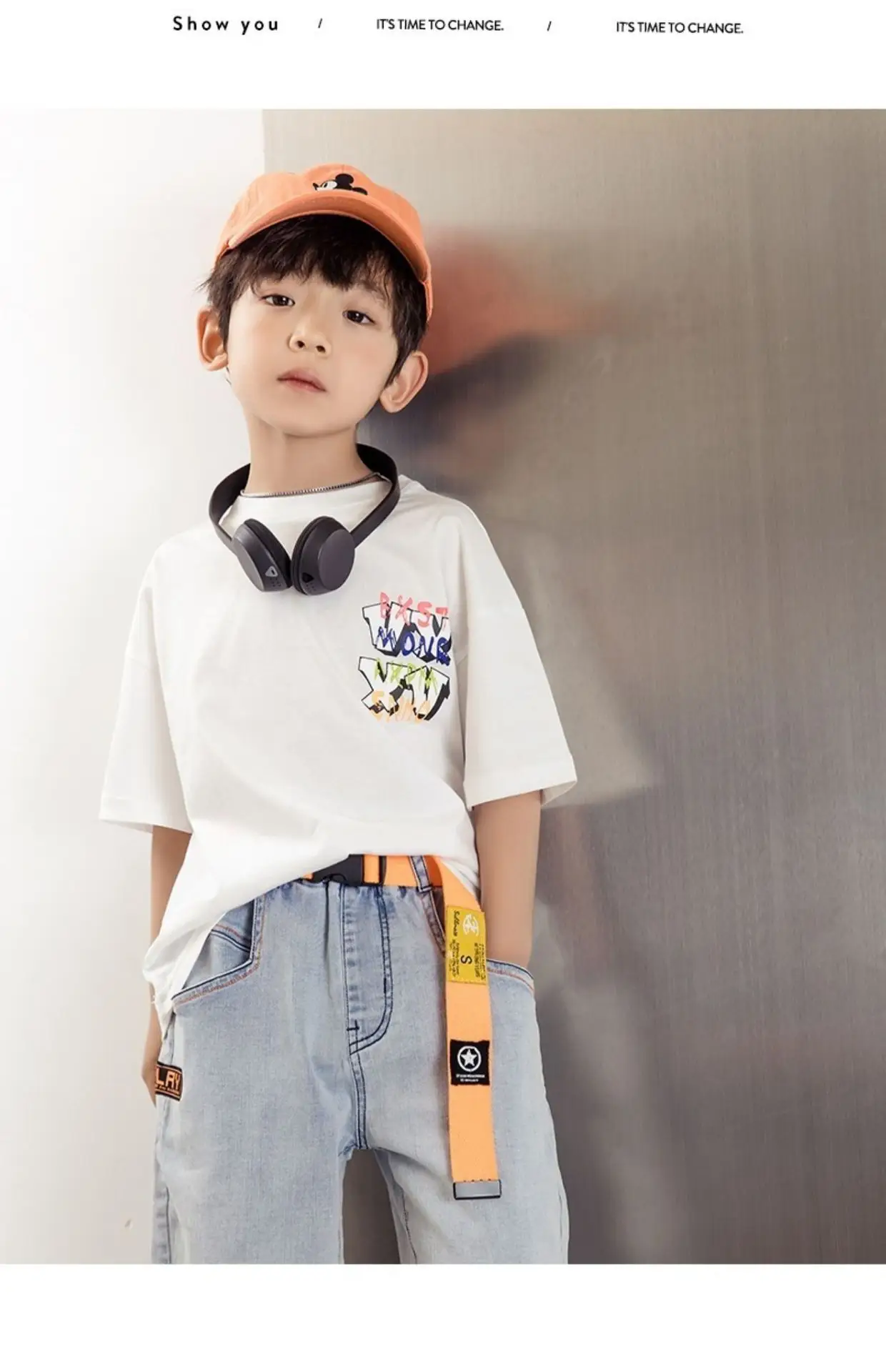 Kids Korean Style Cotton T-Shirt Big Back Print — feature 7