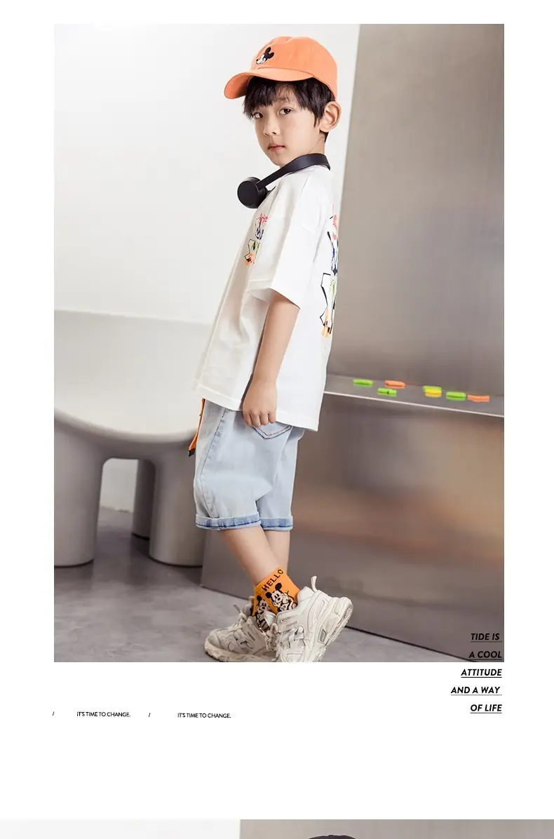 Kids Korean Style Cotton T-Shirt Big Back Print — feature 8