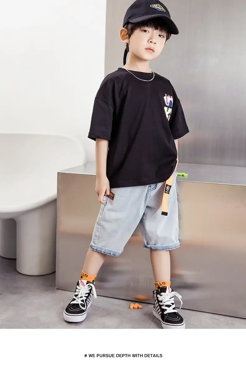 Kids Korean Style Cotton T-Shirt Big Back Print — feature 9