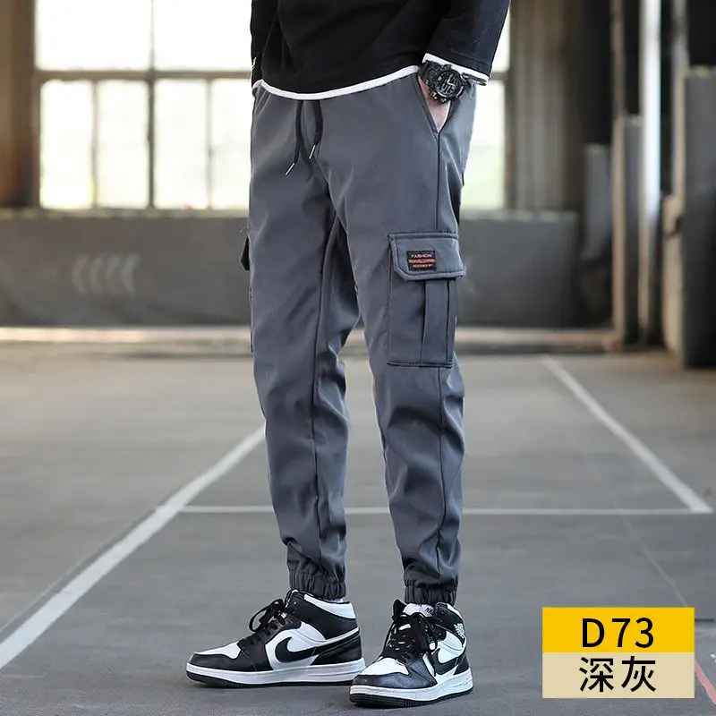 Men Slim Fit Green Cargo Pants 2023 Summer