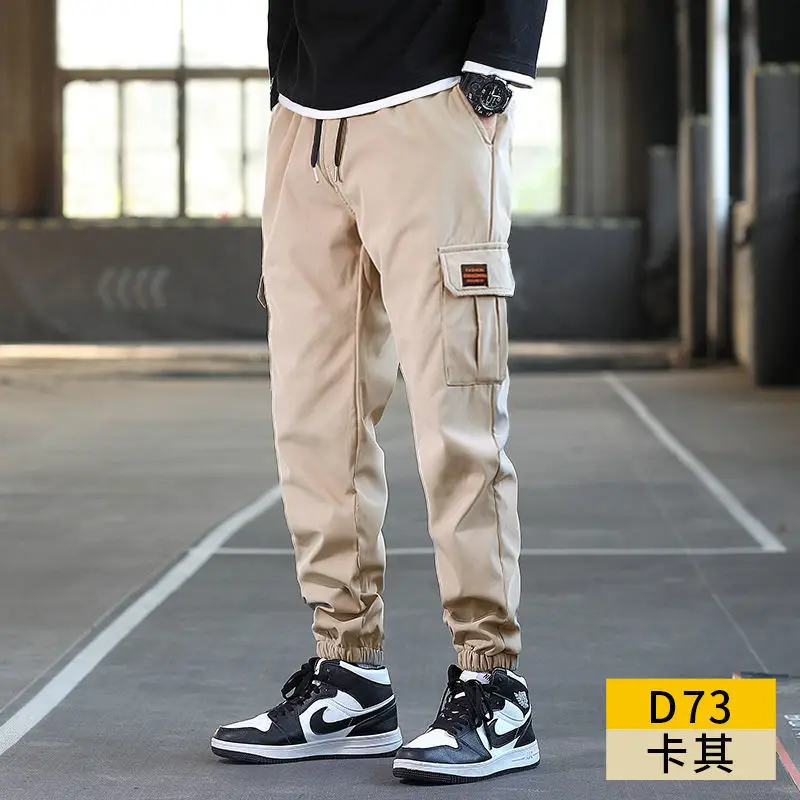Men Slim Fit Green Cargo Pants 2023 Summer