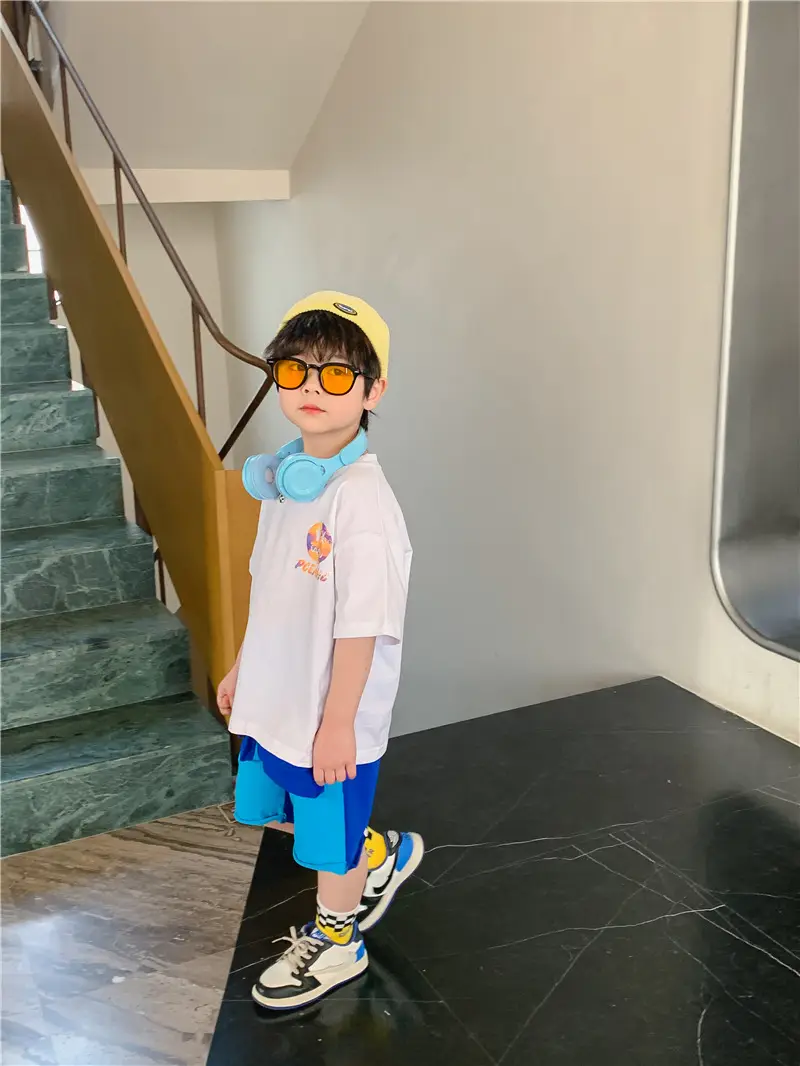 Kids T-Shirt Black Smile Graphic 2025 Summer Boys — feature 16